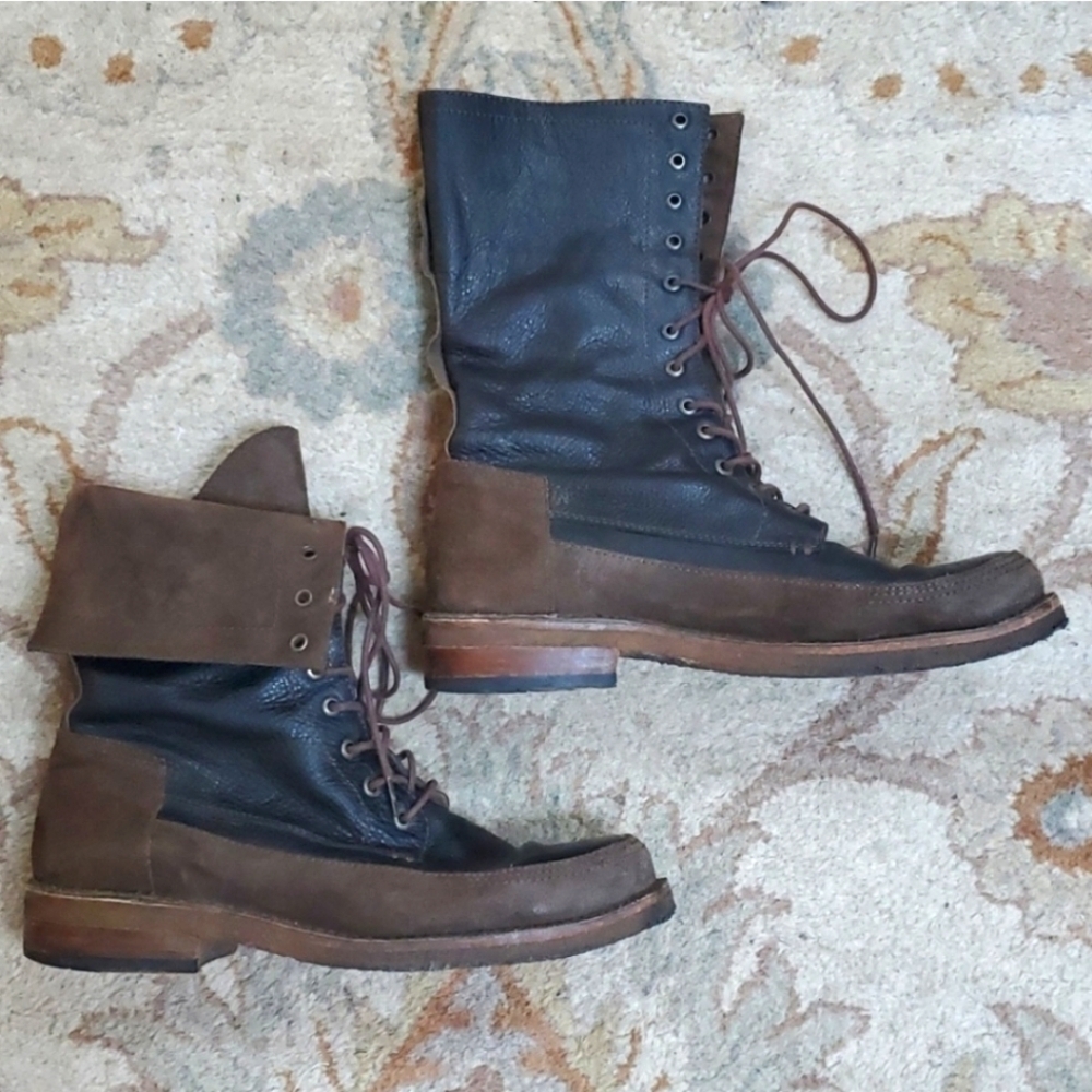 Frye Owen foldover tall lace up boots